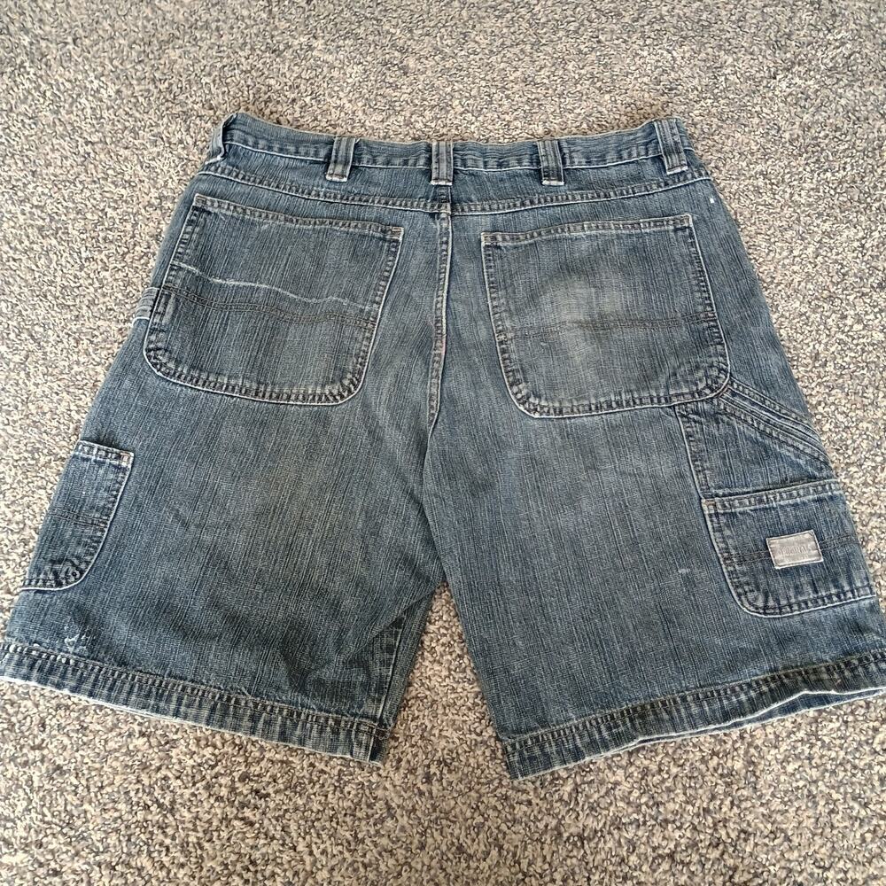 Wrangler Vintage Y2K 2000s Baggy Denim Jean Shorts Grunge Cyber Carpenter 34x9
